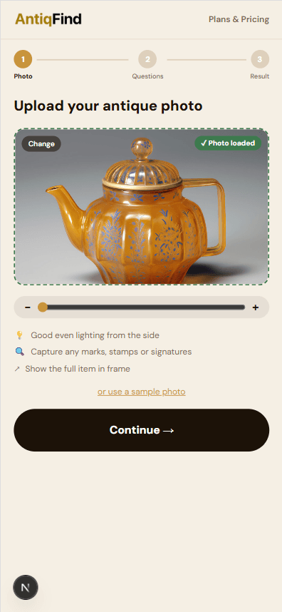 Web funnel screen