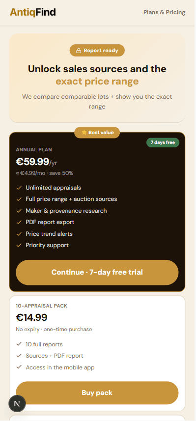 Web funnel screen