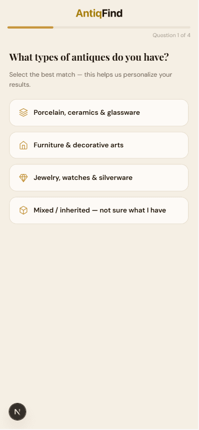 Web funnel screen