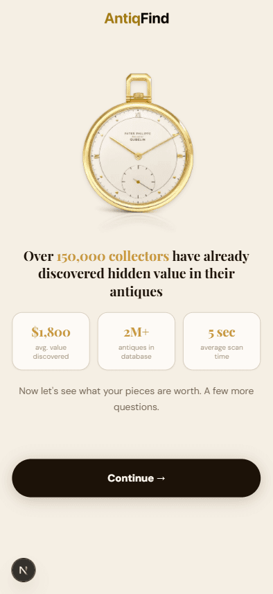 Web funnel screen