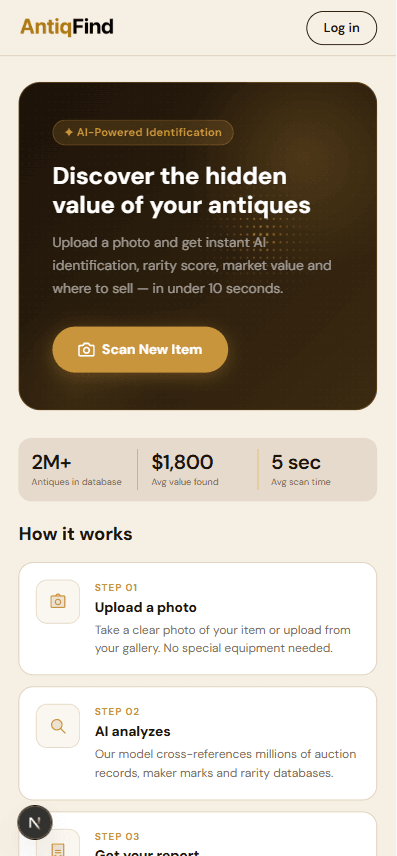 Web funnel screen