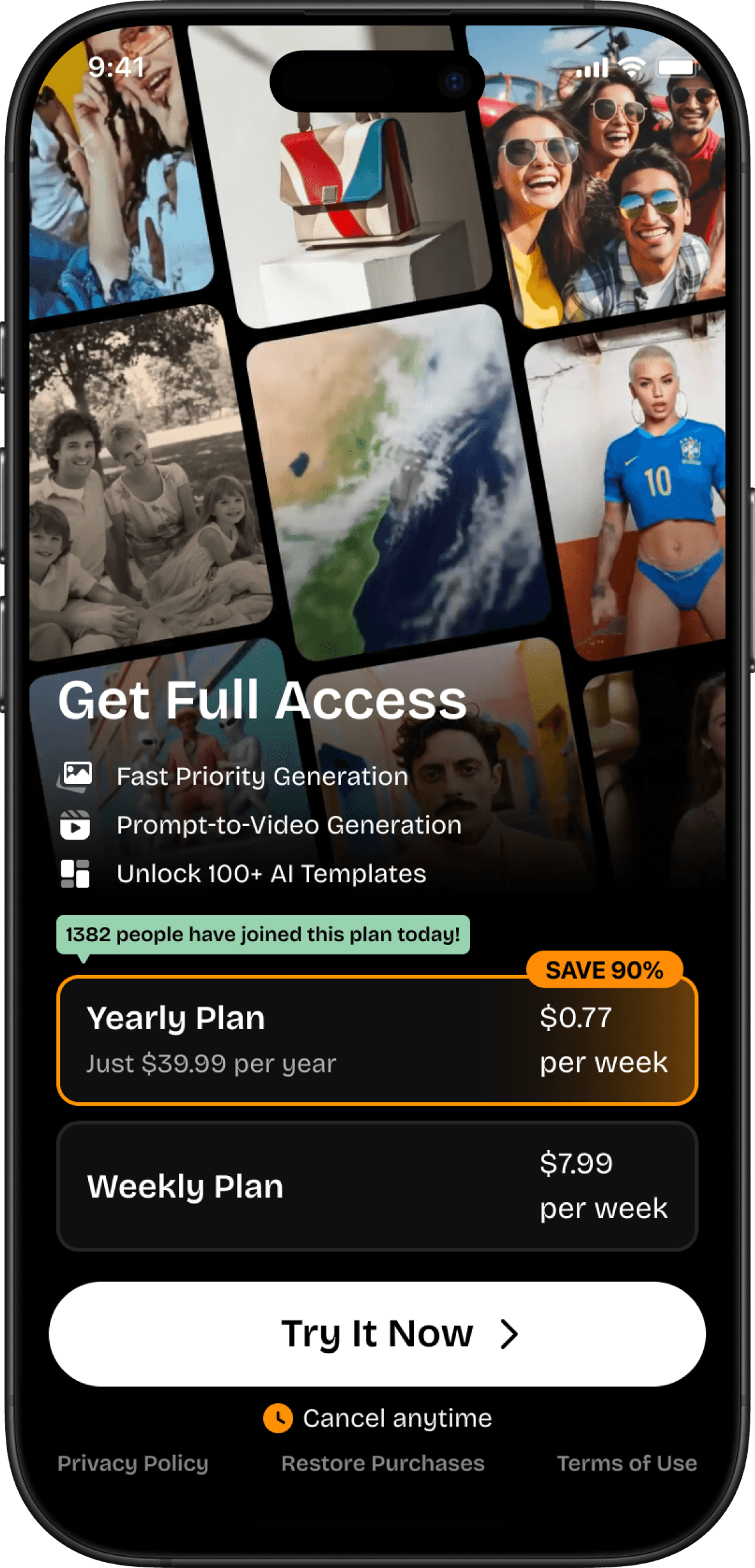 Redesigned screen