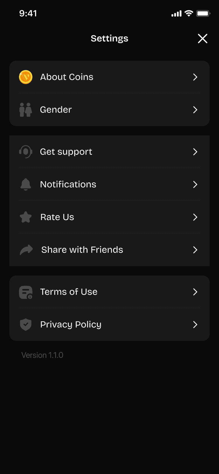 App screen