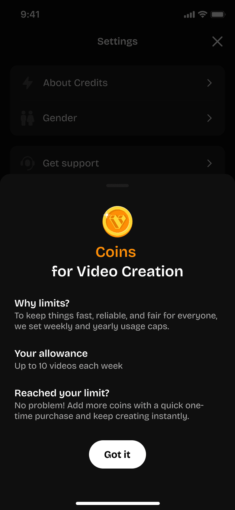 App screen